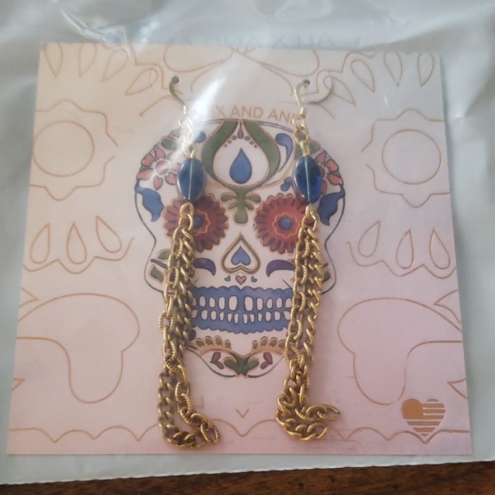 New in box Alexi & Ani chain earrings.